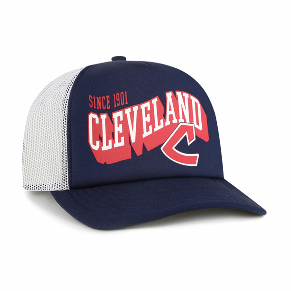 Cleveland Guardians '47 Meander Foam Trucker Snapback Hat - Navy - 47 brand Lifestyle