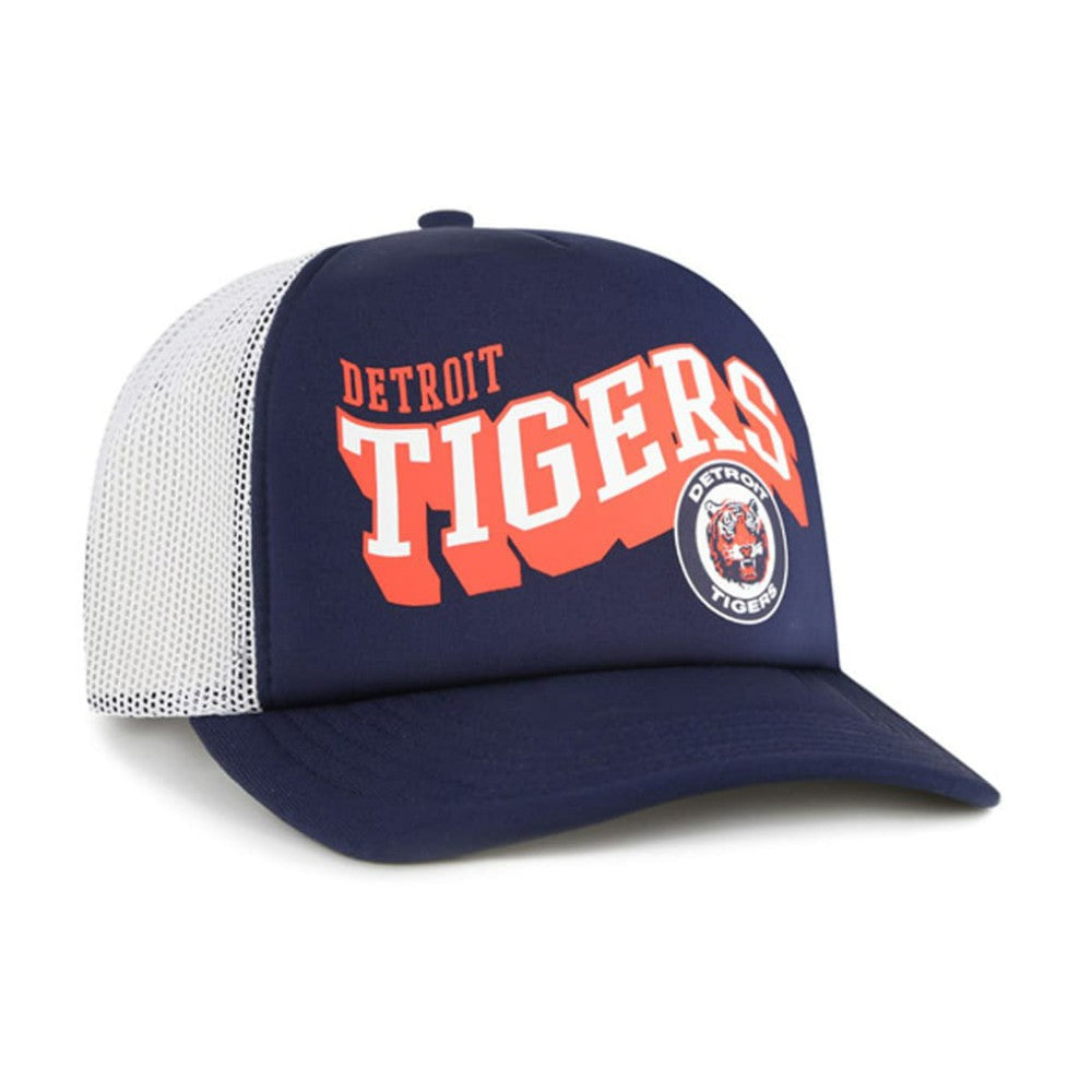 Detroit Tigers '47 Meander Foam Trucker Snapback Hat - Navy - 47 brand Sale