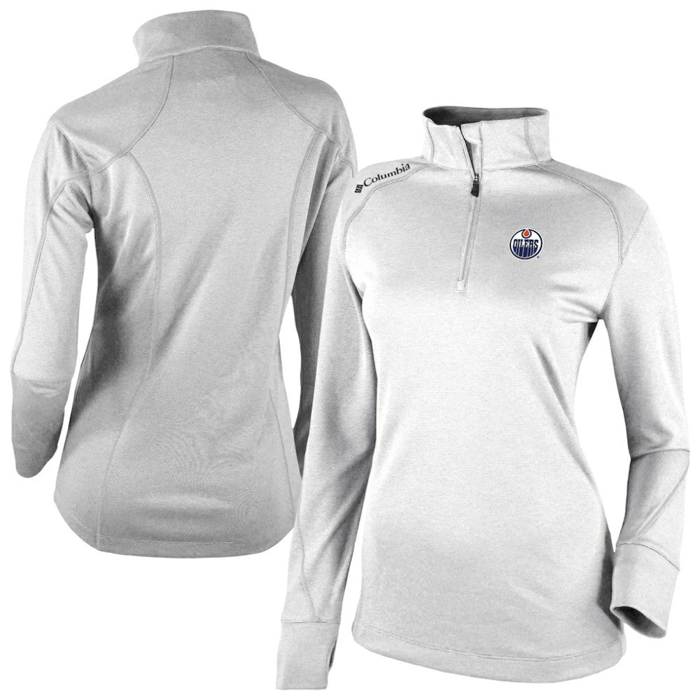 Edmonton Oilers Columbia Women's Omni-Wick Shotgun 2.0 Quarter-Zip Pullover Top - White - NHL 202128459