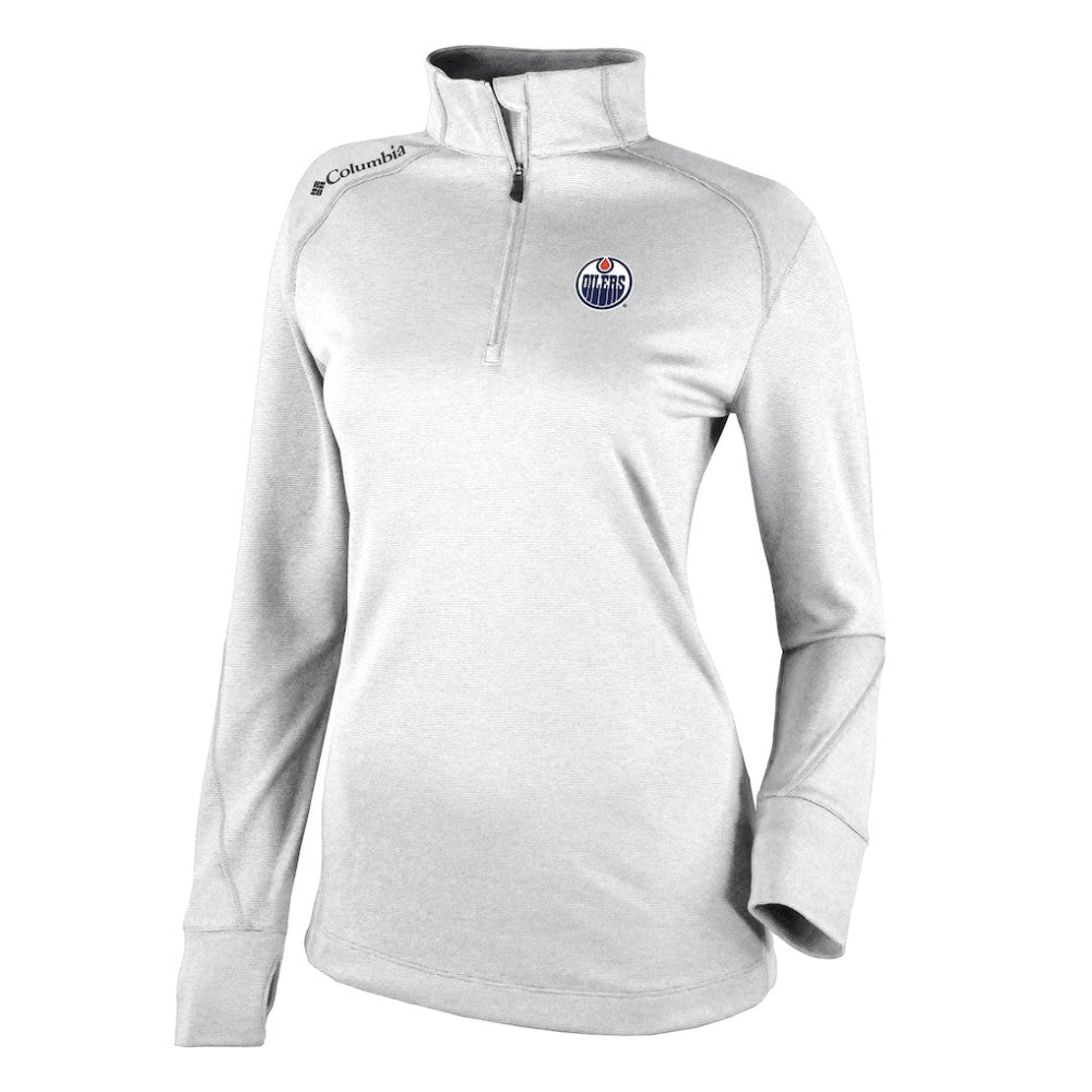 Edmonton Oilers Columbia Women's Omni-Wick Shotgun 2.0 Quarter-Zip Pullover Top - White - NHL 202128459