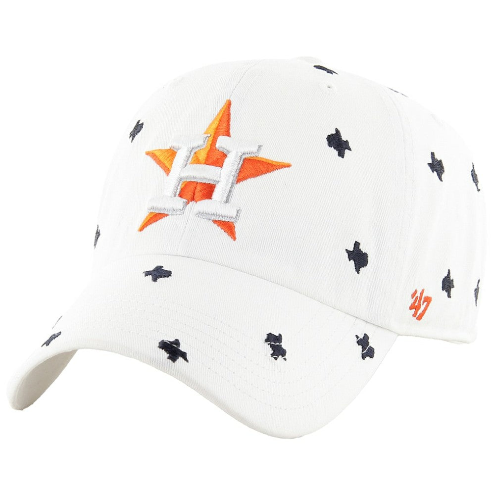 Houston Astros '47 Women's Confetti Clean Up Adjustable Hat - White - 47 brand Lifestyle