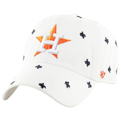 Houston Astros '47 Women's Confetti Clean Up Adjustable Hat - White - 47 brand Lifestyle