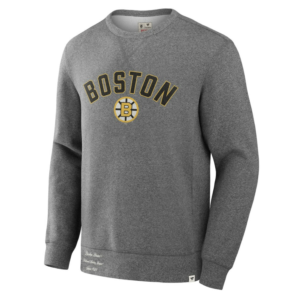 Boston Bruins Fanatics Decades Collection Legendary Fleece Pullover Sweatshirt - Heather Gray - NHL 202135599