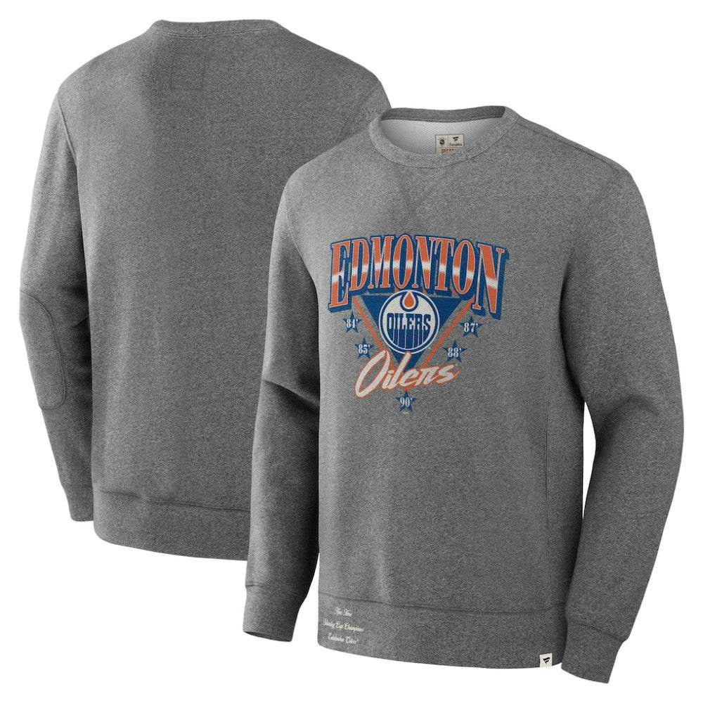 Edmonton Oilers Fanatics Decades Collection Legendary Fleece Pullover Sweatshirt - Heather Gray - NHL 202135609