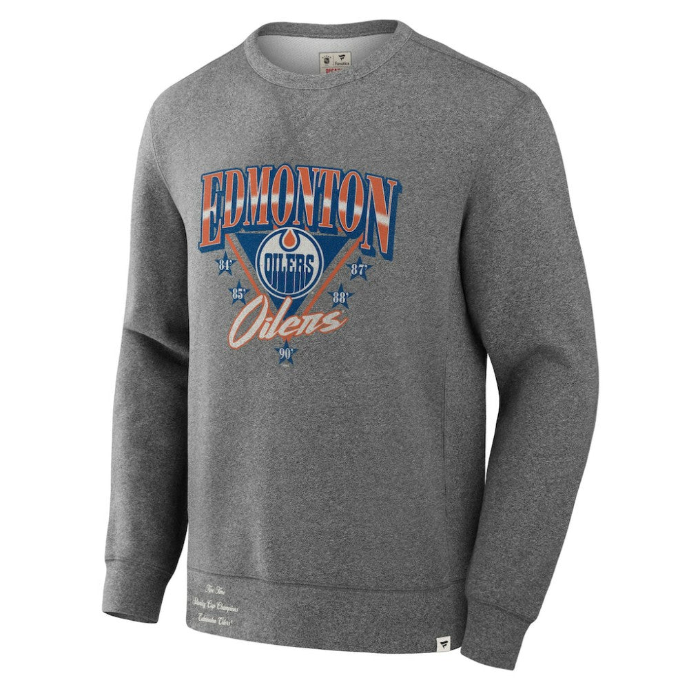 Edmonton Oilers Fanatics Decades Collection Legendary Fleece Pullover Sweatshirt - Heather Gray - NHL 202135609