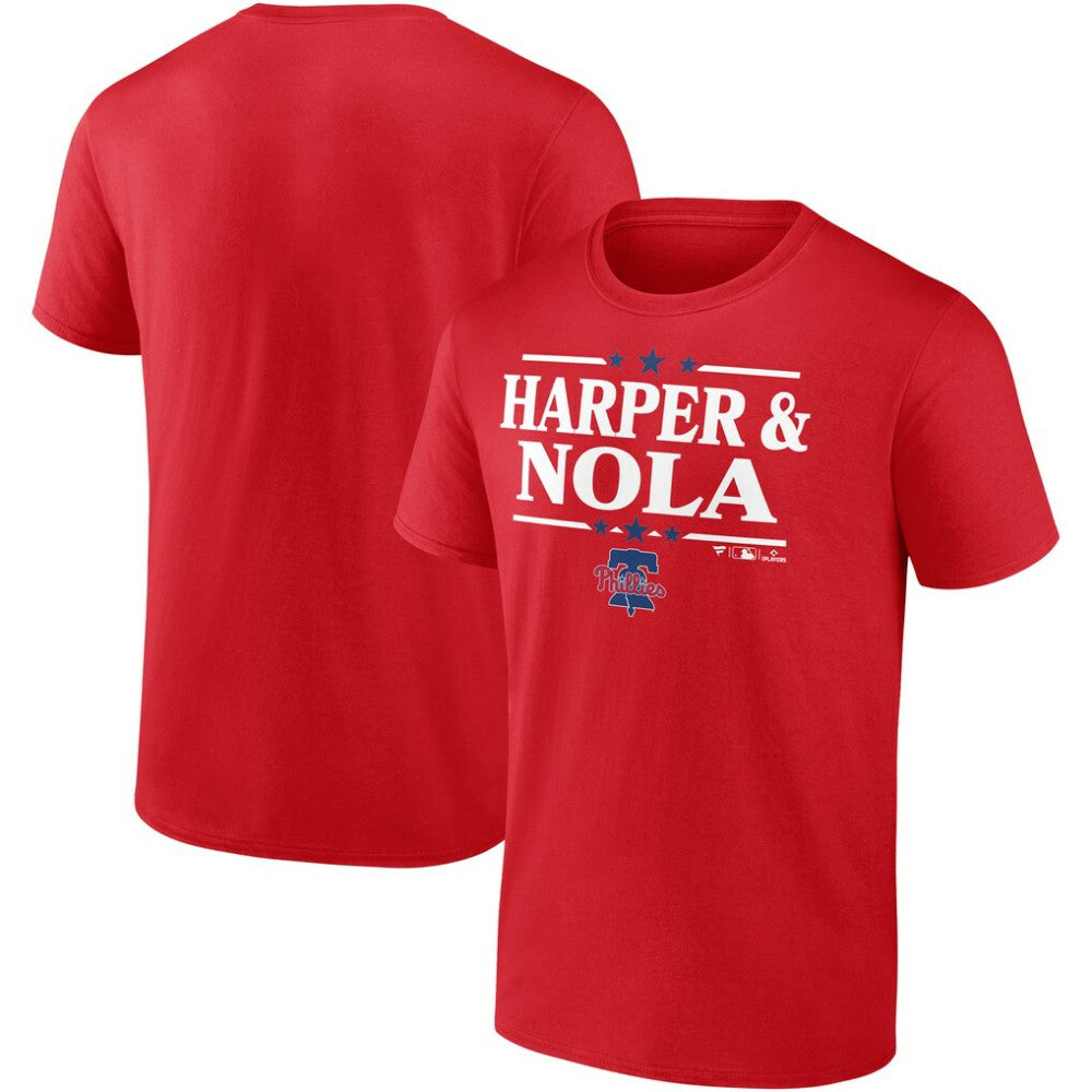 Aaron Nola & Bryce Harper Philadelphia Phillies Election Team T-Shirt - Red - MLB Lifestyle