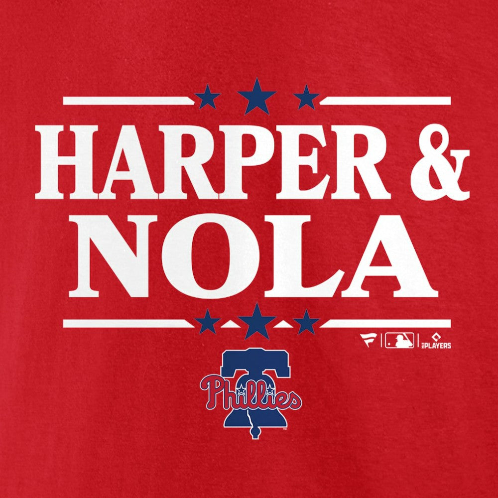 Aaron Nola & Bryce Harper Philadelphia Phillies Election Team T-Shirt - Red - MLB Lifestyle