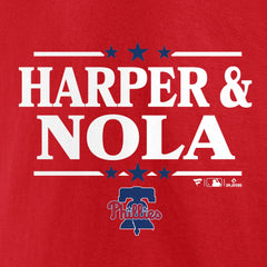Aaron Nola & Bryce Harper Philadelphia Phillies Election Team T-Shirt - Red - MLB Lifestyle
