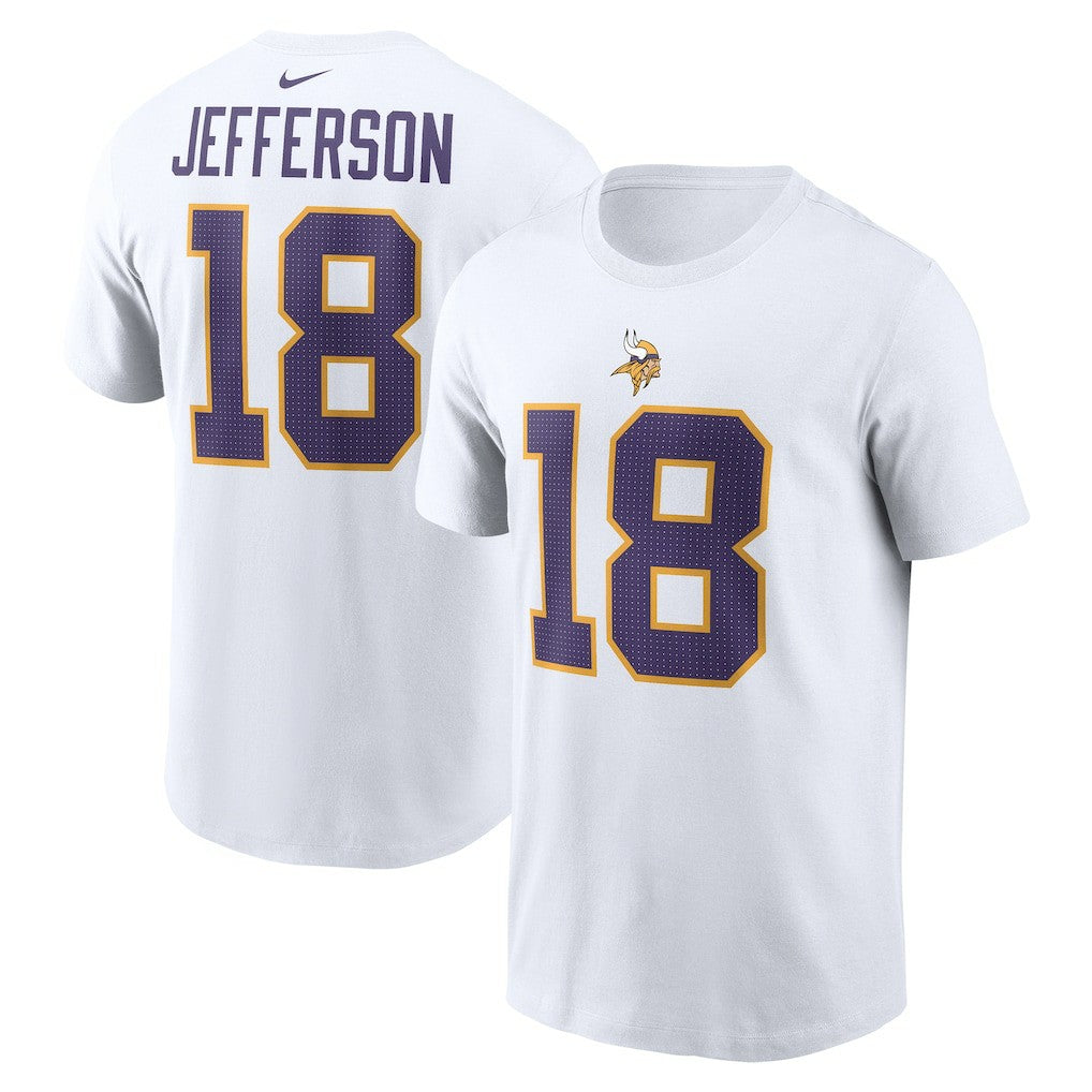 Nike Justin Jefferson Minnesota Vikings Name & Number T-Shirt White