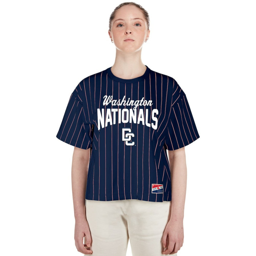 Washington Nationals New Era Women's 2025 City Connect Pinstripe T-Shirt - Navy - New Era Discount
