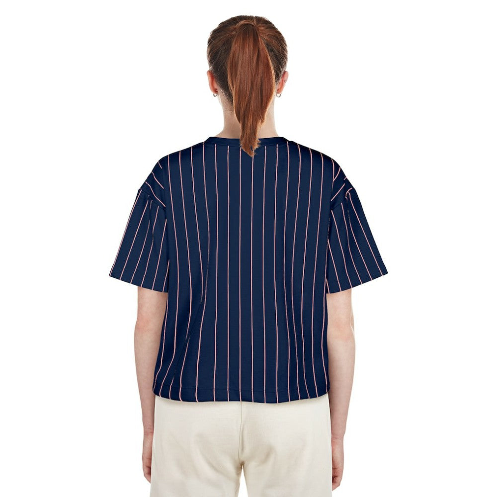 Washington Nationals New Era Women's 2025 City Connect Pinstripe T-Shirt - Navy - New Era Discount