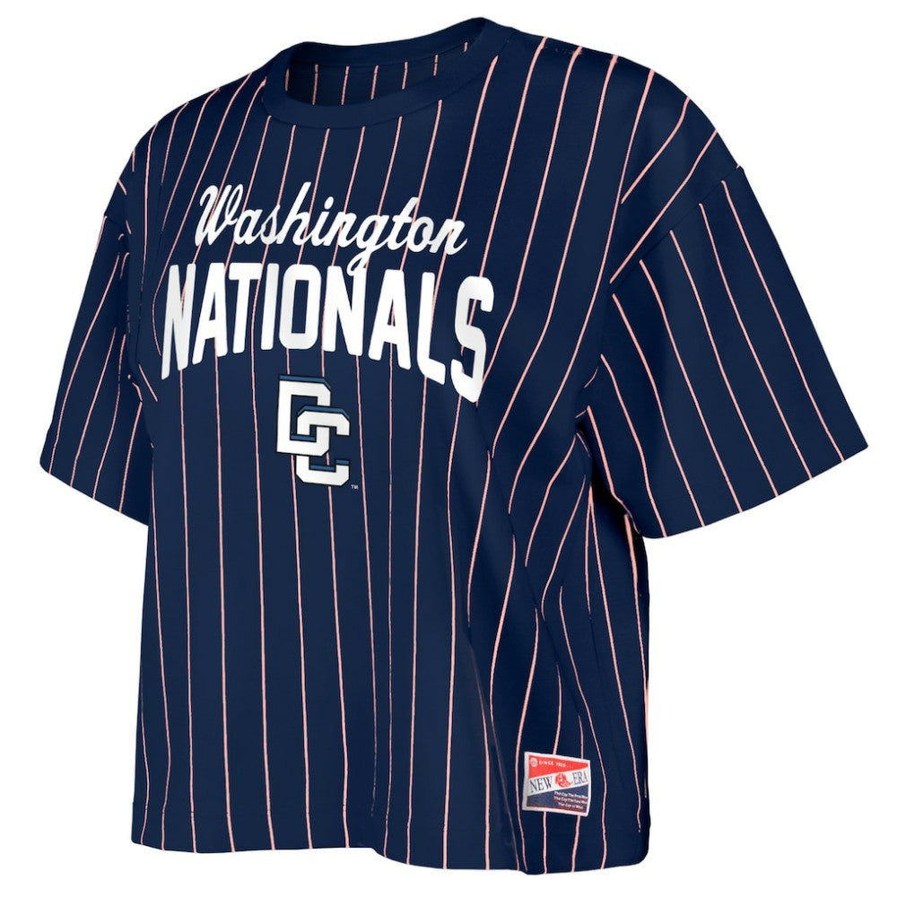 Washington Nationals New Era Women's 2025 City Connect Pinstripe T-Shirt - Navy - New Era Discount