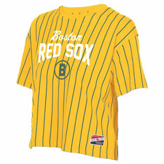 Boston Red Sox New Era Women's 2025 City Connect Pinstripe T-Shirt - Yellow - New Era Sale