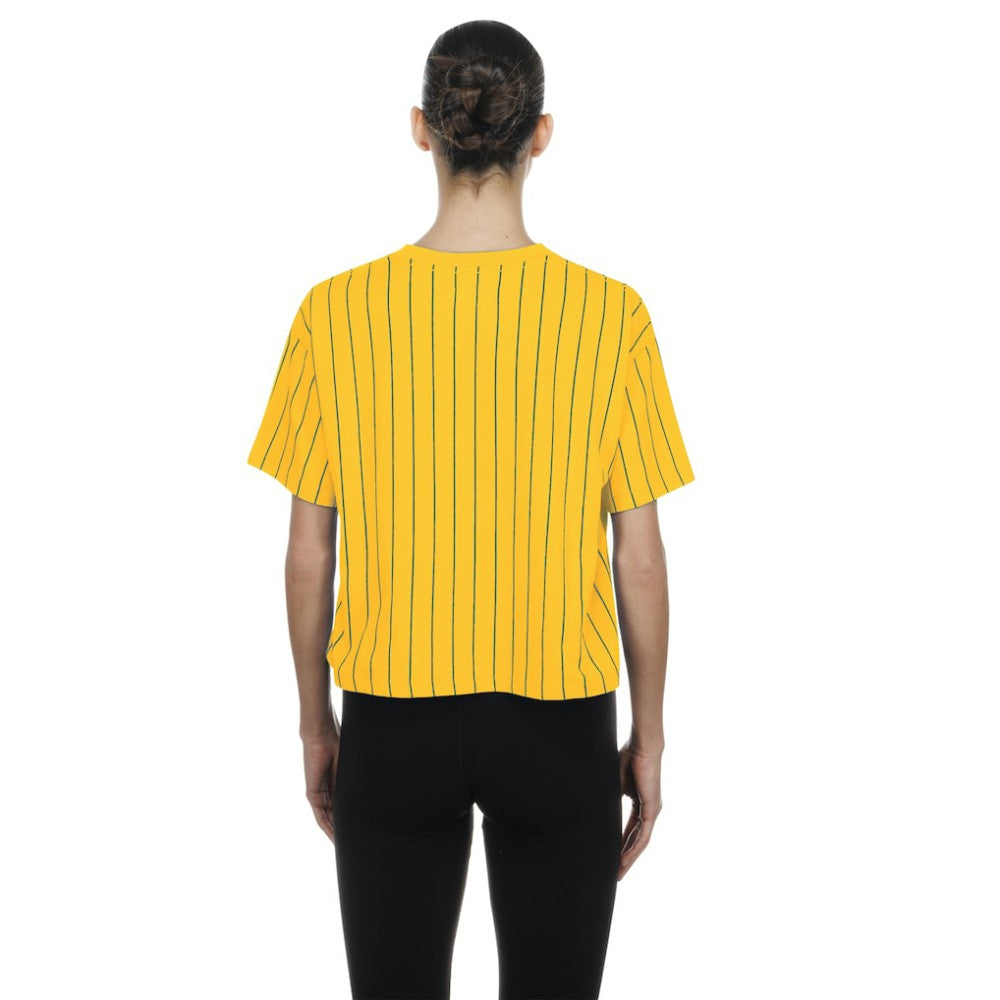 Boston Red Sox New Era Women's 2025 City Connect Pinstripe T-Shirt - Yellow - New Era Sale