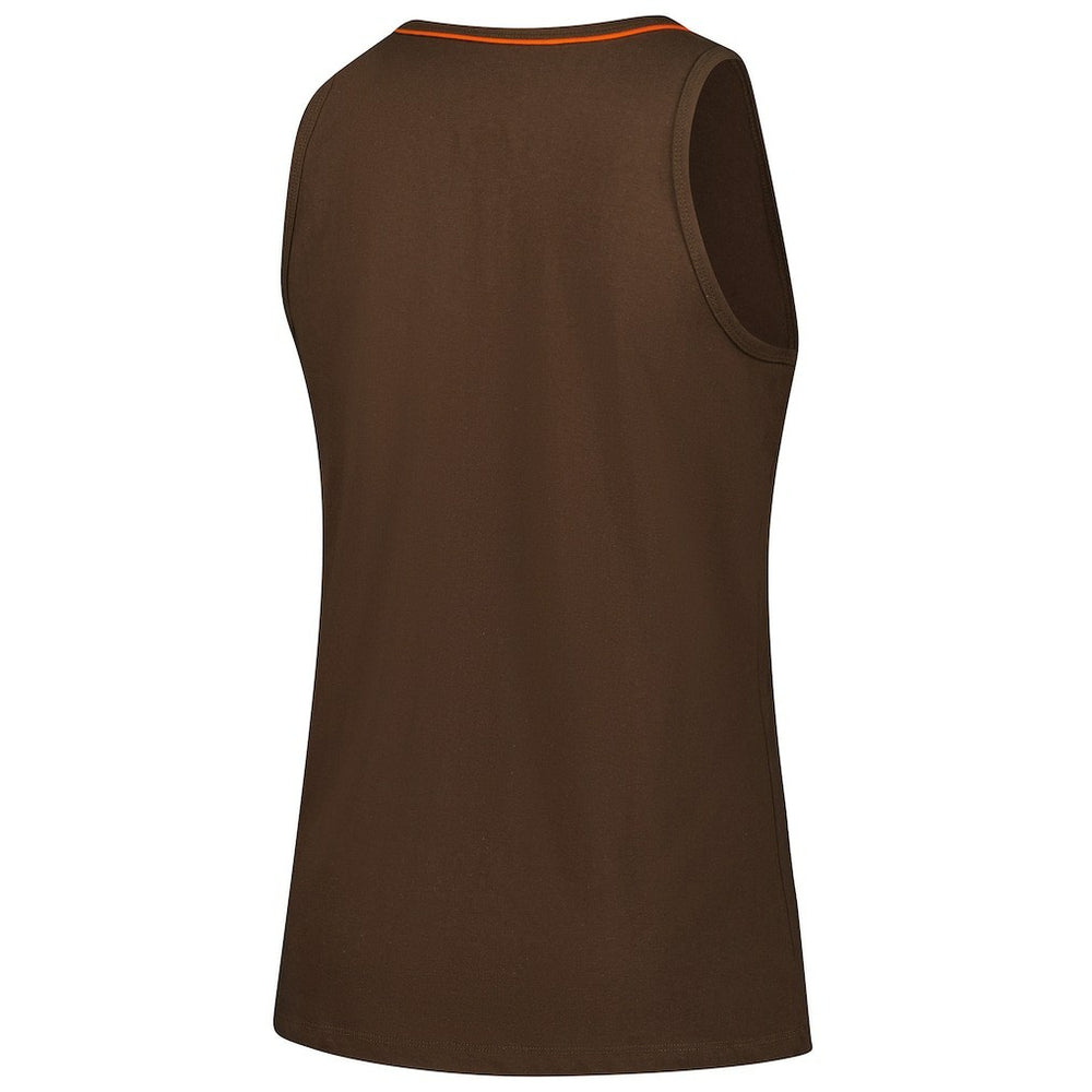Cleveland Browns Logo Athletic Women's Plus Size Stellar Win V-Neck Tank Top Brown