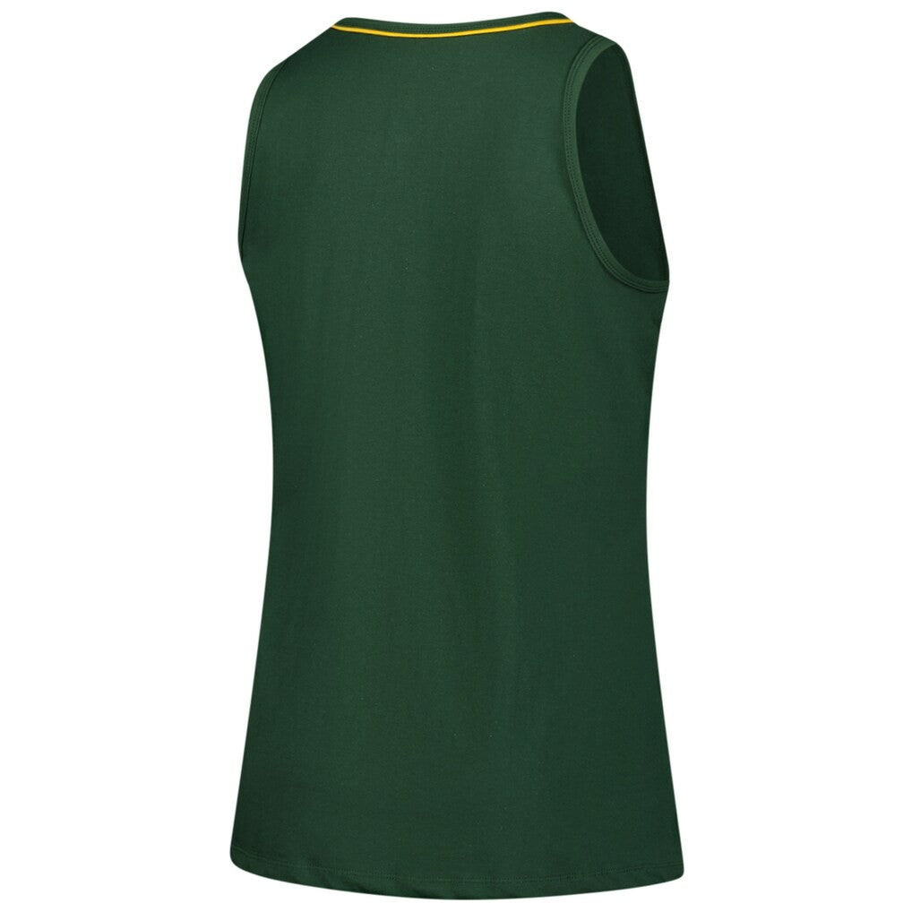 Green Bay Packers Logo Athletic Women's Plus Size Stellar Win V-Neck Tank Top Green
