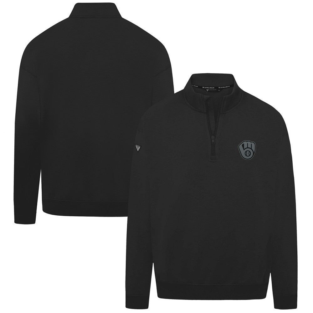 Milwaukee Brewers Levelwear Murray Nightfall Quarter-Zip Top - Black - MLB Sale