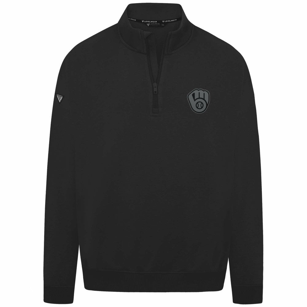 Milwaukee Brewers Levelwear Murray Nightfall Quarter-Zip Top - Black - MLB Sale