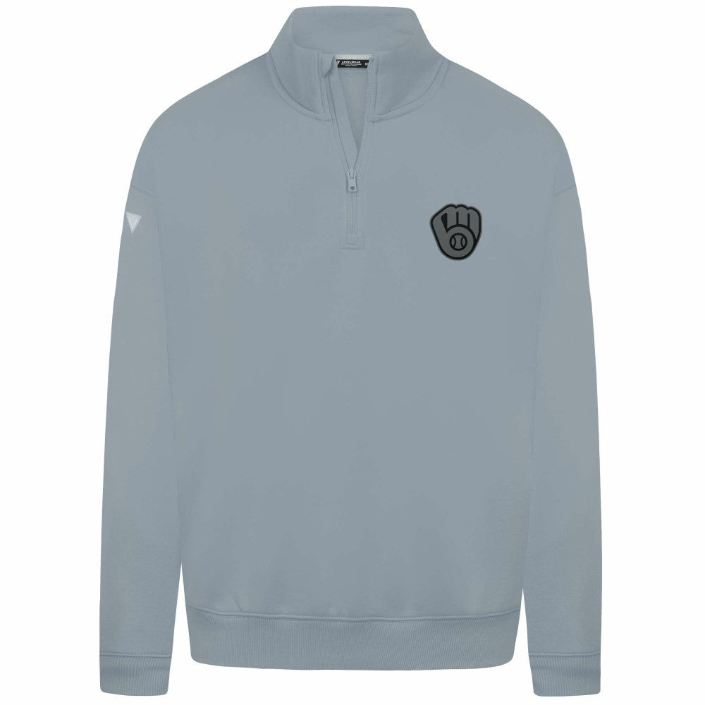 Milwaukee Brewers Levelwear Murray Nightfall Quarter-Zip Top - Gray - MLB on Sale