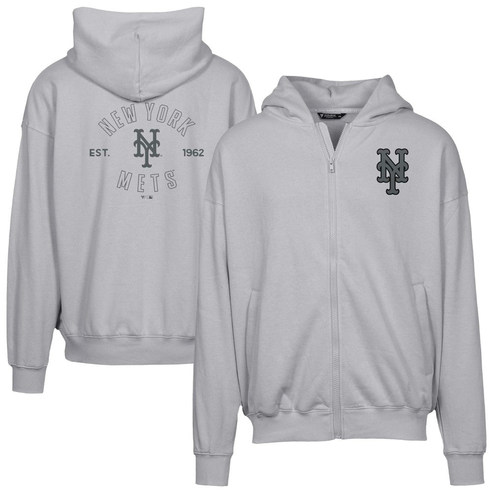 New York Mets Levelwear Uphill Abyssal Full-Zip Hoodie - Gray - MLB Sale