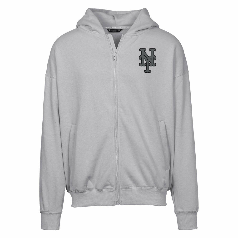 New York Mets Levelwear Uphill Abyssal Full-Zip Hoodie - Gray - MLB Sale