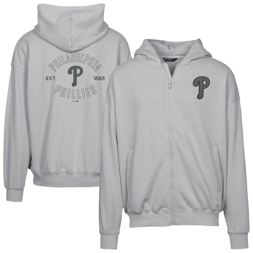 Philadelphia Phillies Levelwear Uphill Abyssal Full-Zip Hoodie - Gray - MLB on Sale