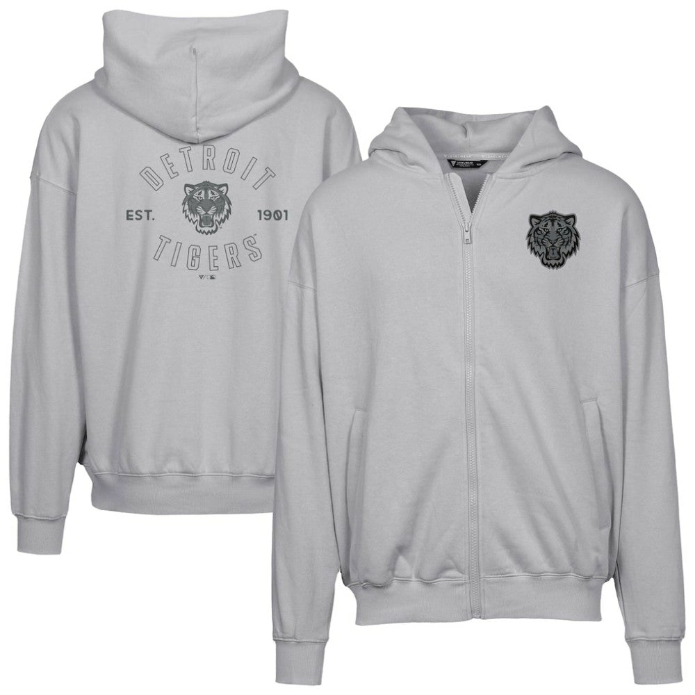 Detroit Tigers Levelwear Uphill Abyssal Full-Zip Hoodie - Gray - MLB on Sale