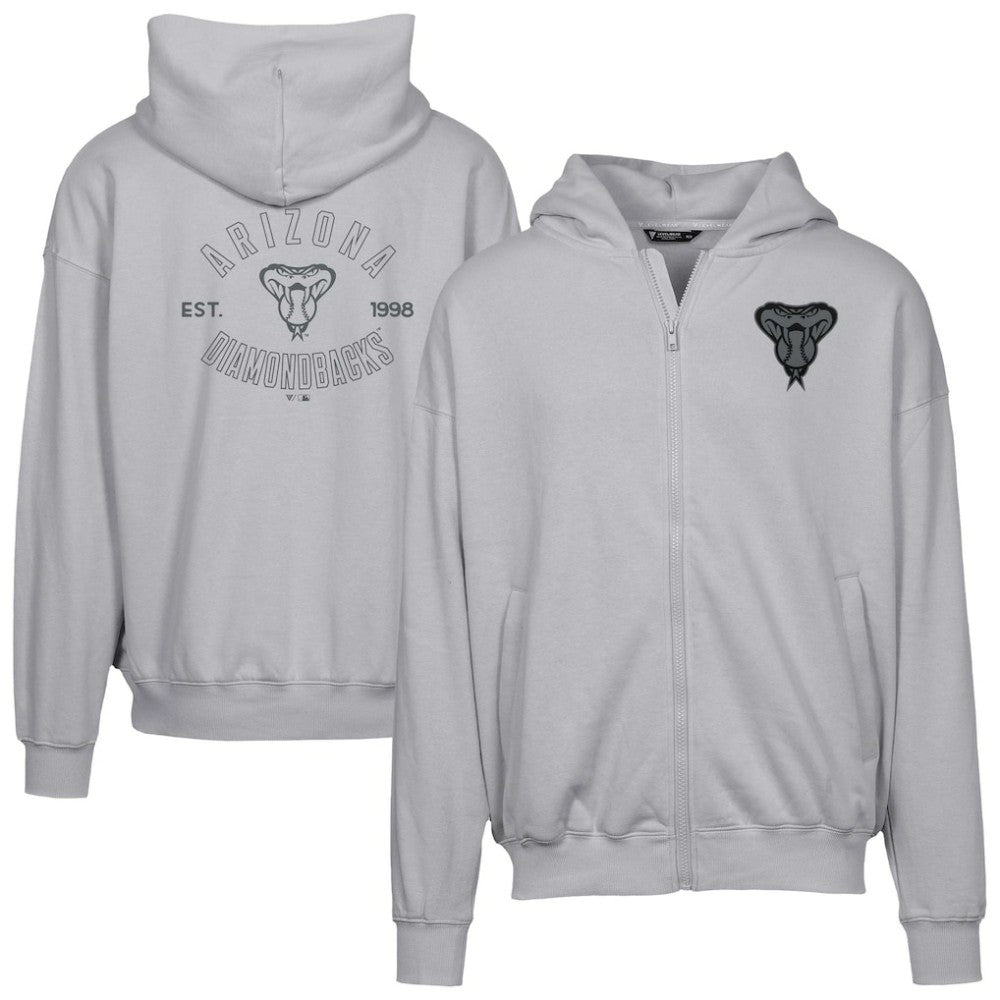 Arizona Diamondbacks Levelwear Uphill Abyssal Full-Zip Hoodie - Gray - MLB Lifestyle