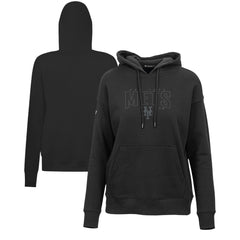 New York Mets Levelwear Women's Adorn Darkmoon Pullover Hoodie - Black - MLB Discount