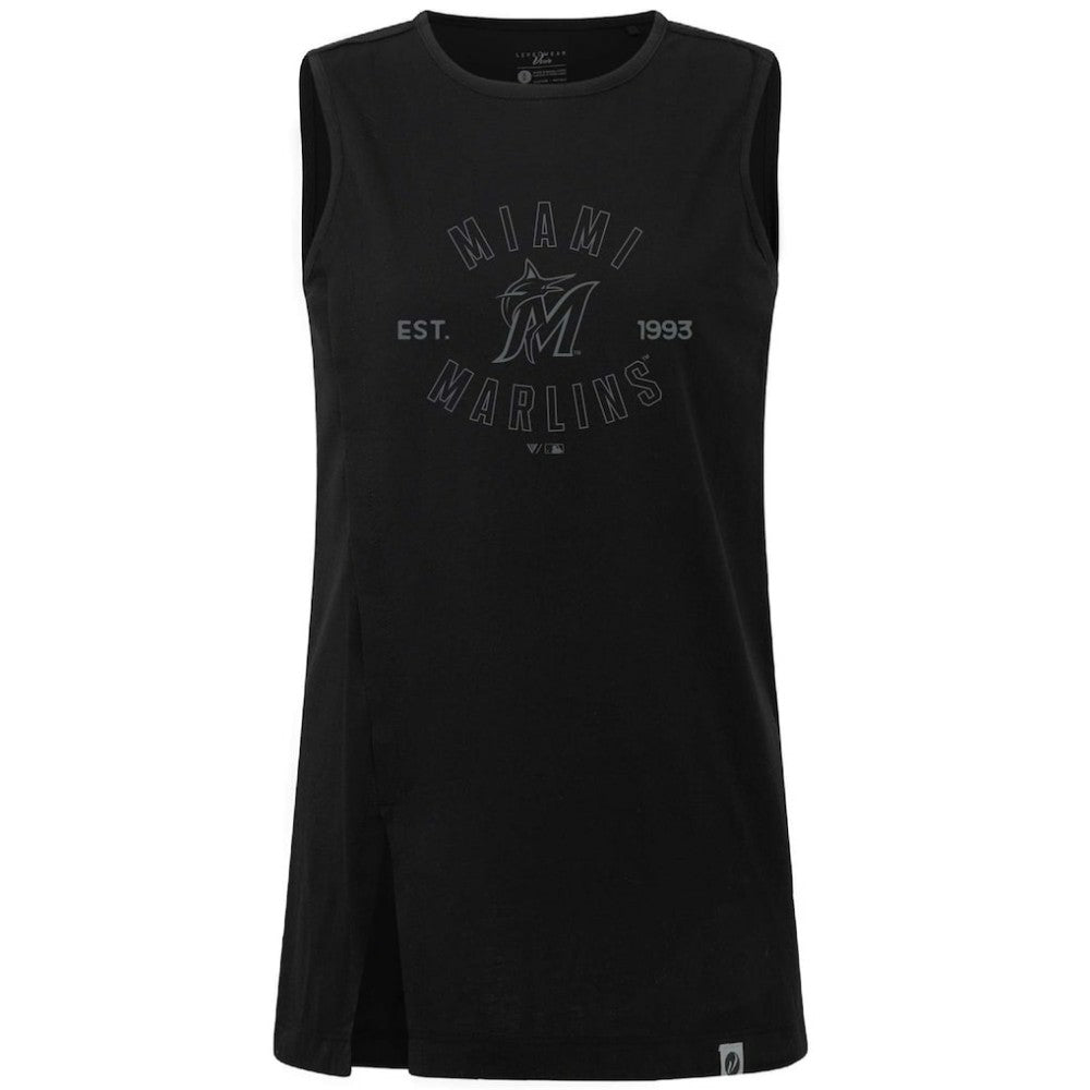 Miami Marlins Levelwear Women's Influx Abyssal Tank Top - Black - MLB Discount