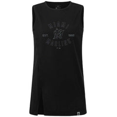 Miami Marlins Levelwear Women's Influx Abyssal Tank Top - Black - MLB Discount