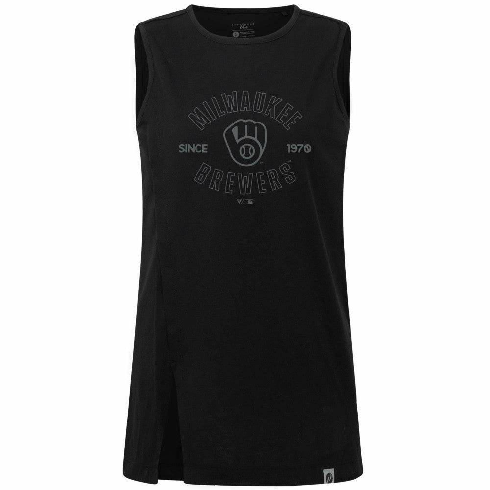 Milwaukee Brewers Levelwear Women's Influx Abyssal Tank Top - Black - MLB Sale