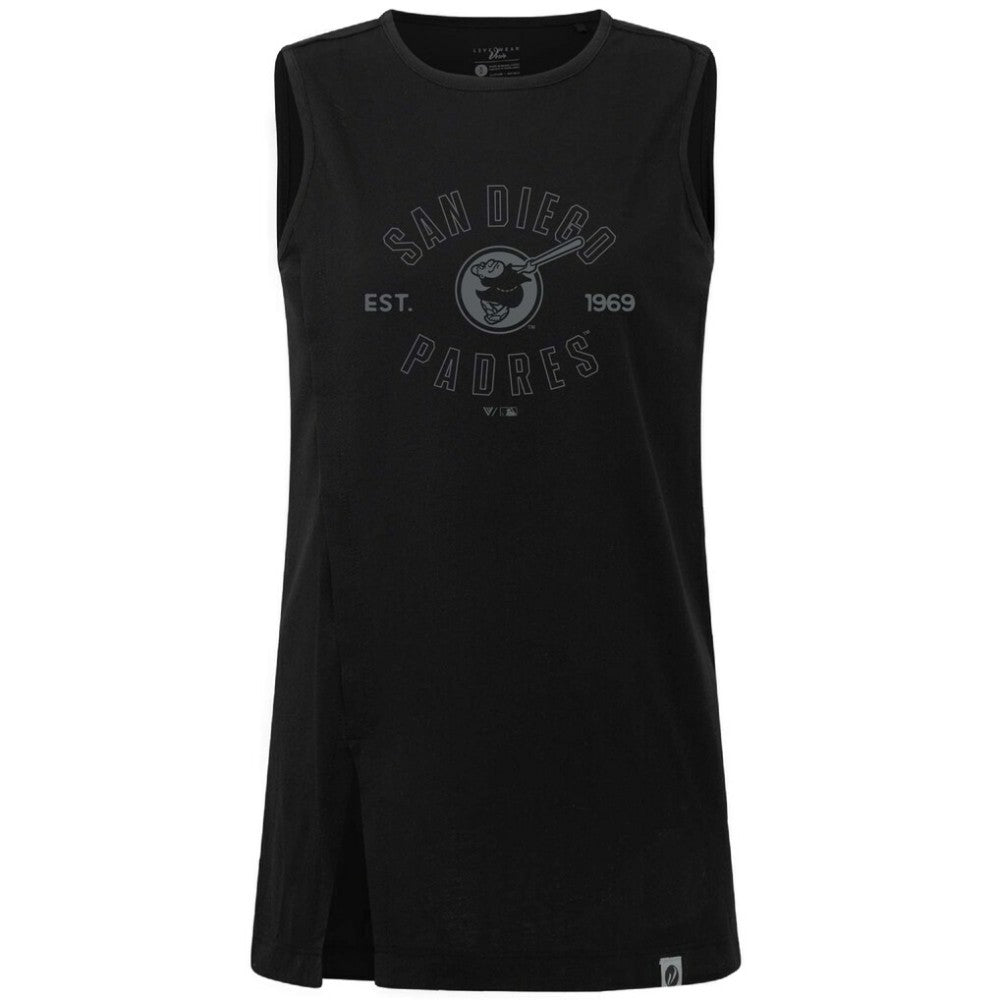 San Diego Padres Levelwear Women's Influx Abyssal Tank Top - Black - MLB Discount