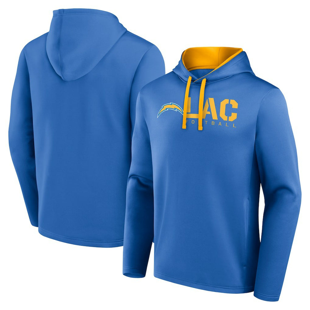 Los Angeles Chargers Logo Athletic Head Start Pullover Hoodie Powder Blue