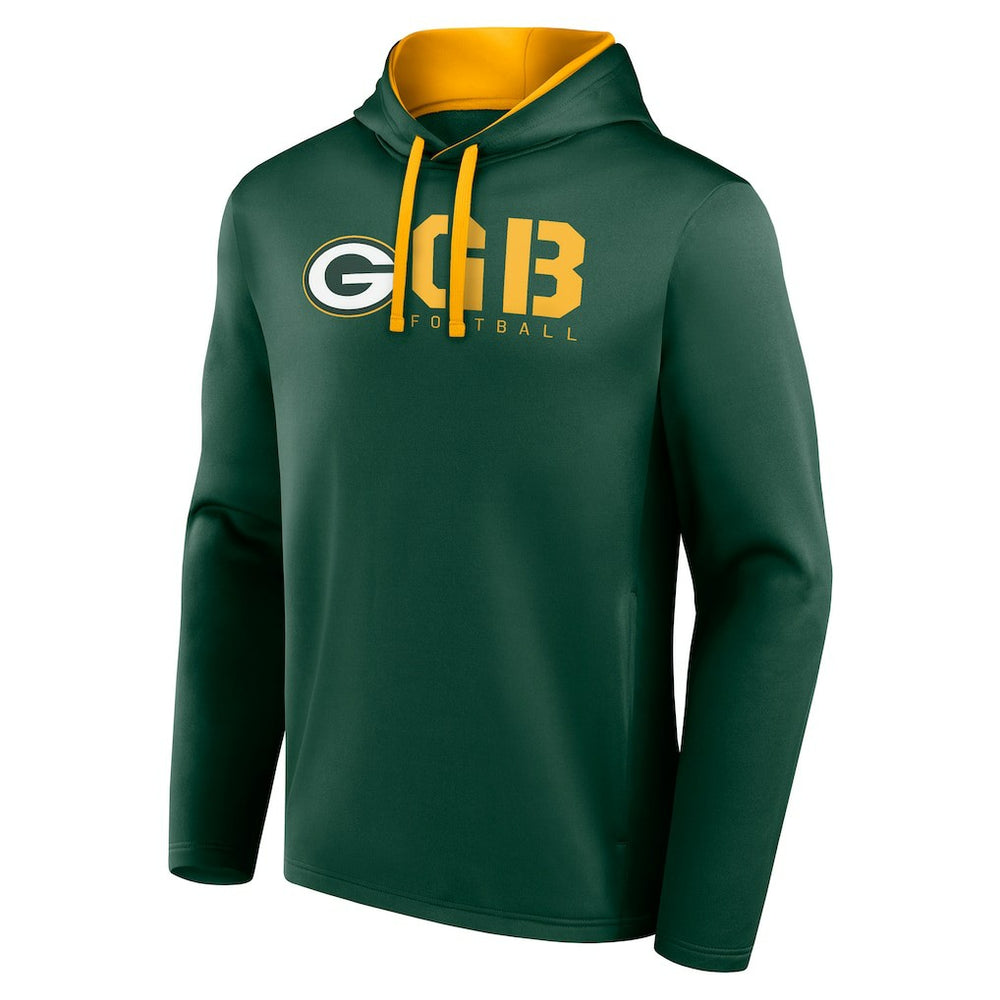 Green Bay Packers Logo Athletic Head Start Pullover Hoodie Green