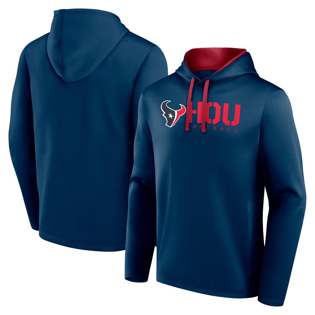 Houston Texans Logo Athletic Head Start Pullover Hoodie Navy