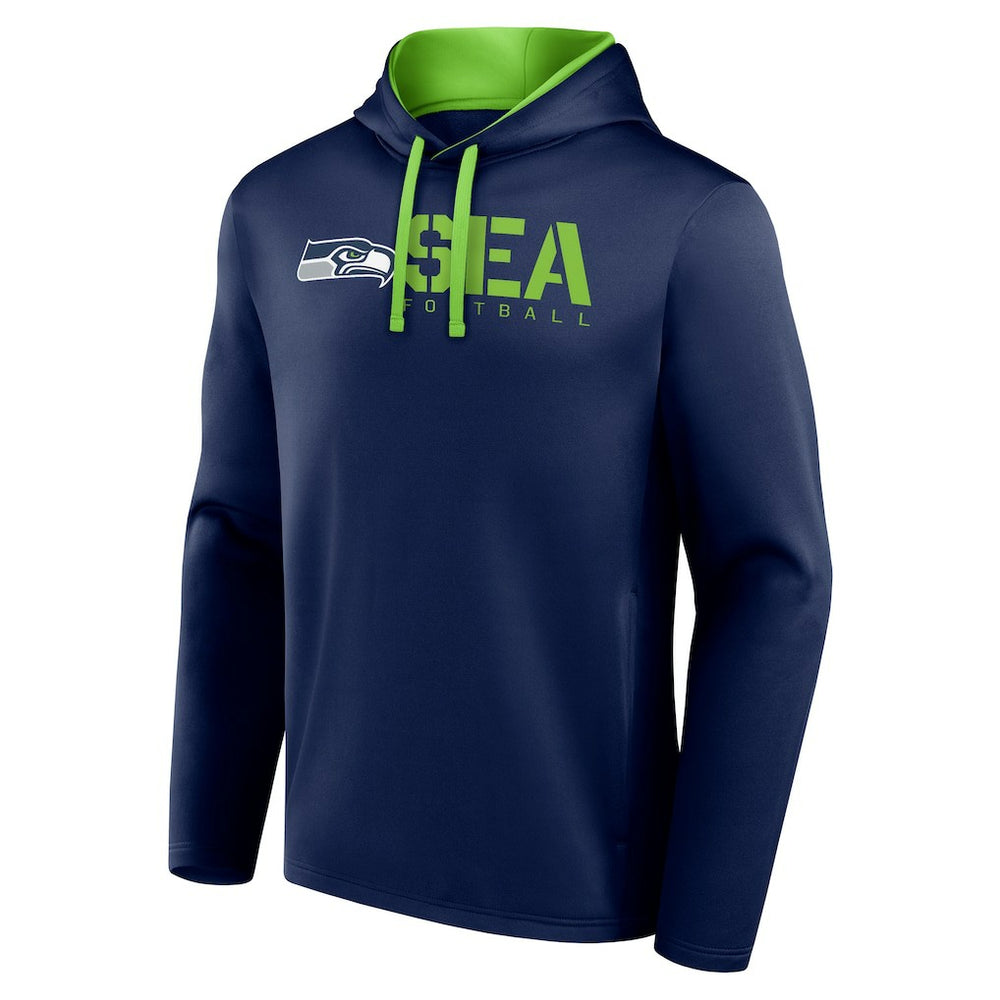 Seattle Seahawks Logo Athletic Head Start Pullover Hoodie College Navy