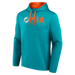 Miami Dolphins Logo Athletic Head Start Pullover Hoodie Aqua