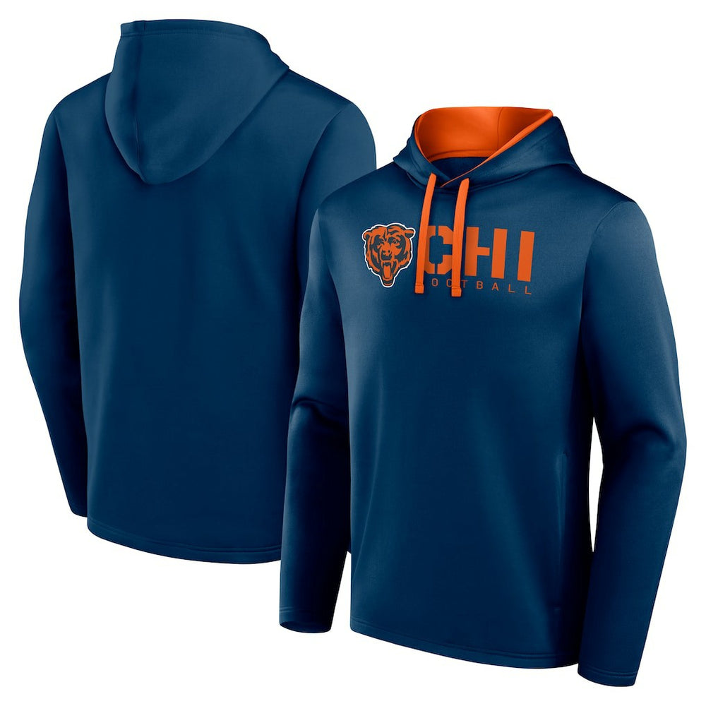 Chicago Bears Logo Athletic Head Start Pullover Hoodie Navy