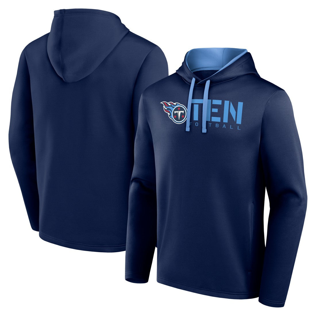 Tennessee Titans Logo Athletic Head Start Pullover Hoodie Navy