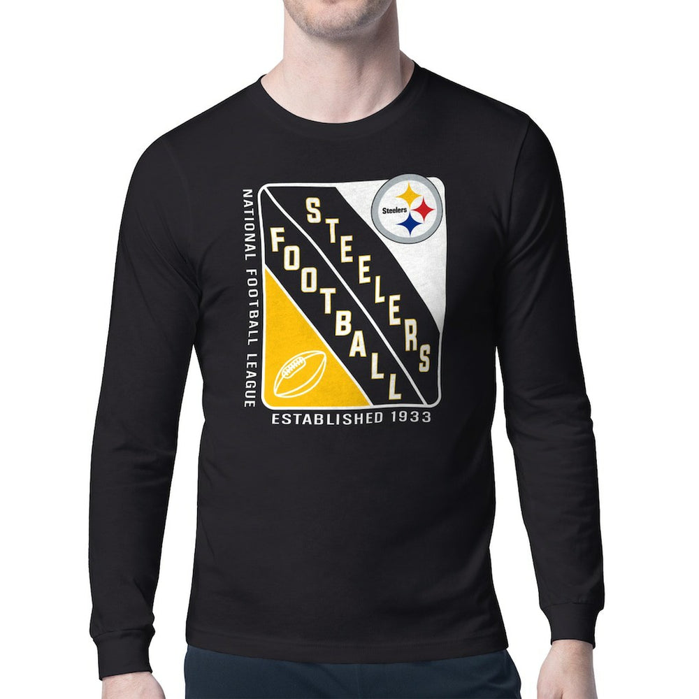 Pittsburgh Steelers Starter Shield Logo Long Sleeve T-Shirt Black