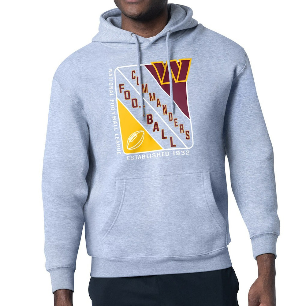 Washington Commanders Starter Shield Logo Pullover Hoodie Heather Gray