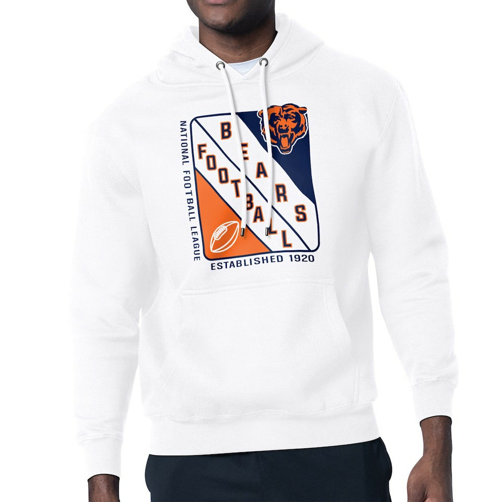 Chicago Bears Starter Shield Logo Pullover Hoodie White