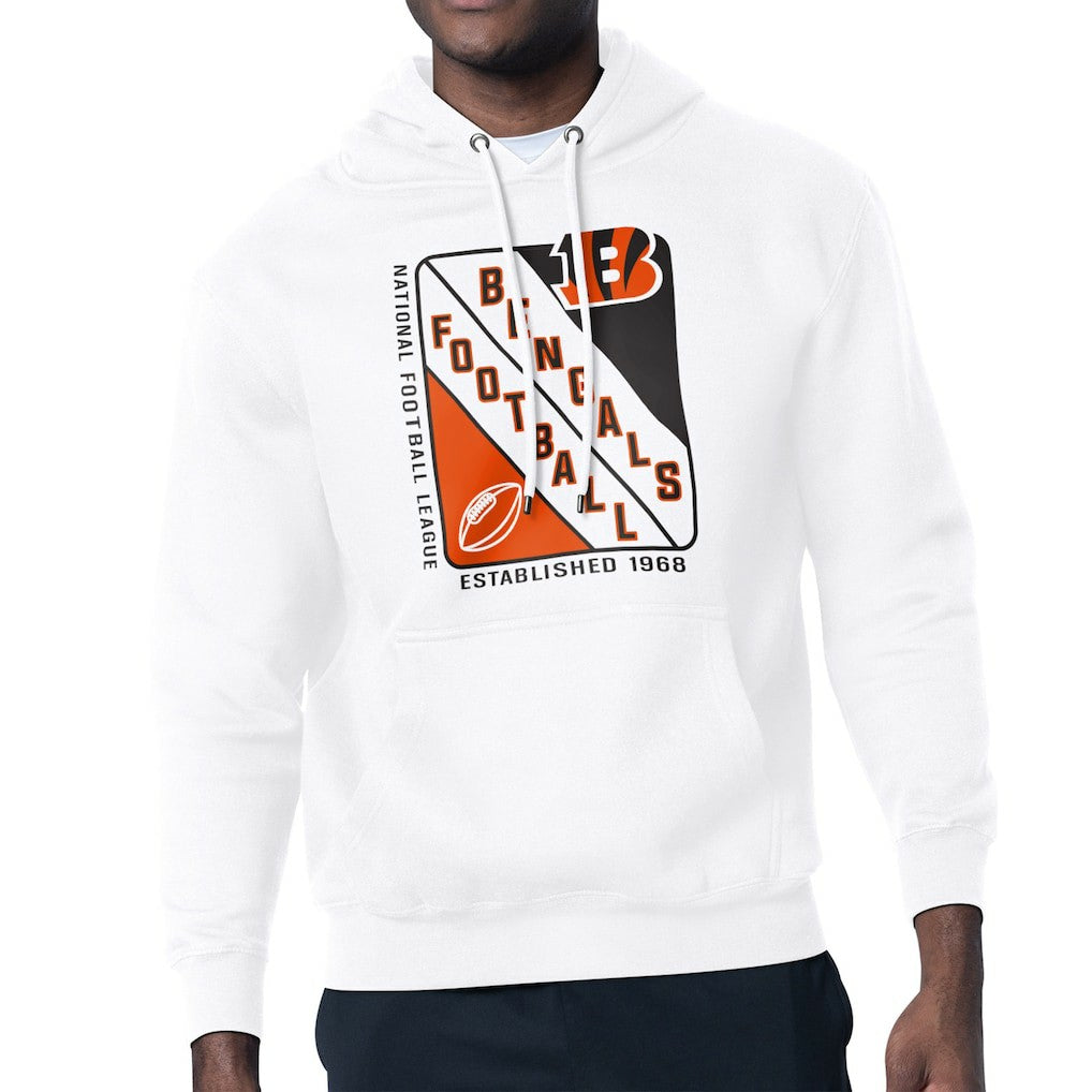 Cincinnati Bengals Starter Shield Logo Pullover Hoodie White