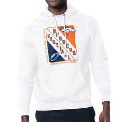 Denver Broncos Starter Shield Logo Pullover Hoodie White