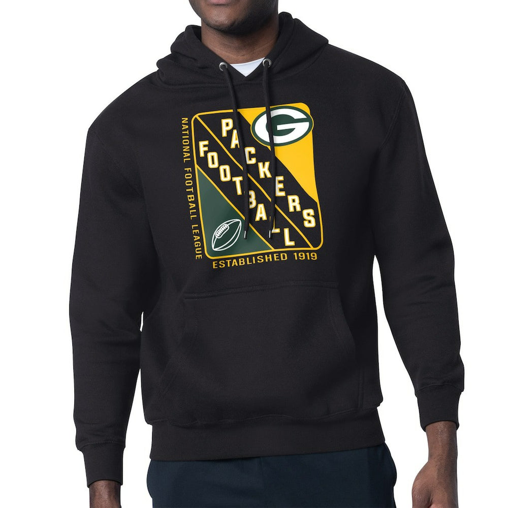 Green Bay Packers Starter Shield Logo Pullover Hoodie Black