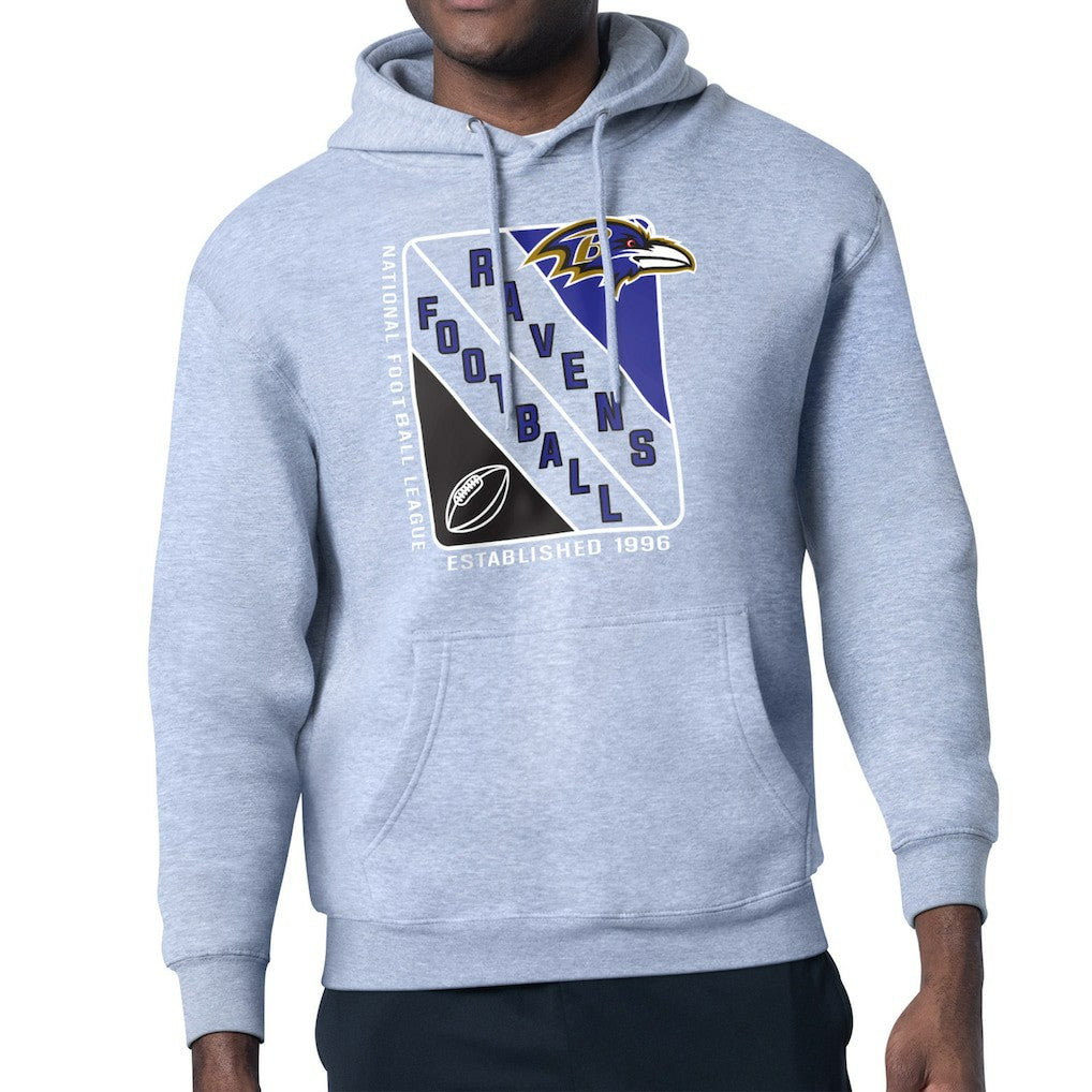 Baltimore Ravens Starter Shield Logo Pullover Hoodie Heather Gray