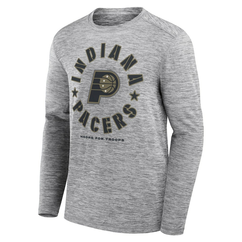 Indiana Pacers NBA Hoops for Troops Long Sleeve T-Shirt Heather Gray | Fanatics for sale