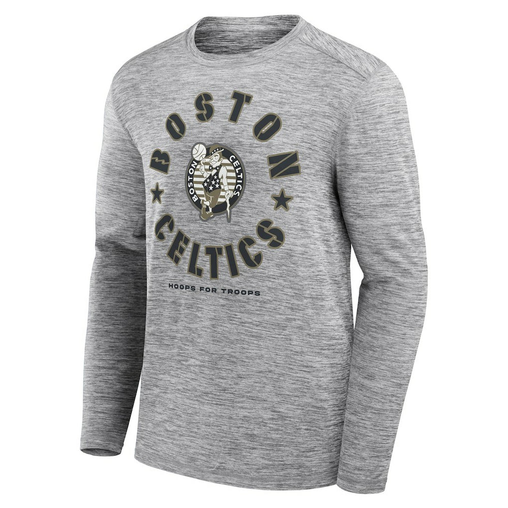 Boston Celtics NBA Hoops for Troops Long Sleeve T-Shirt Heather Gray | Fanatics