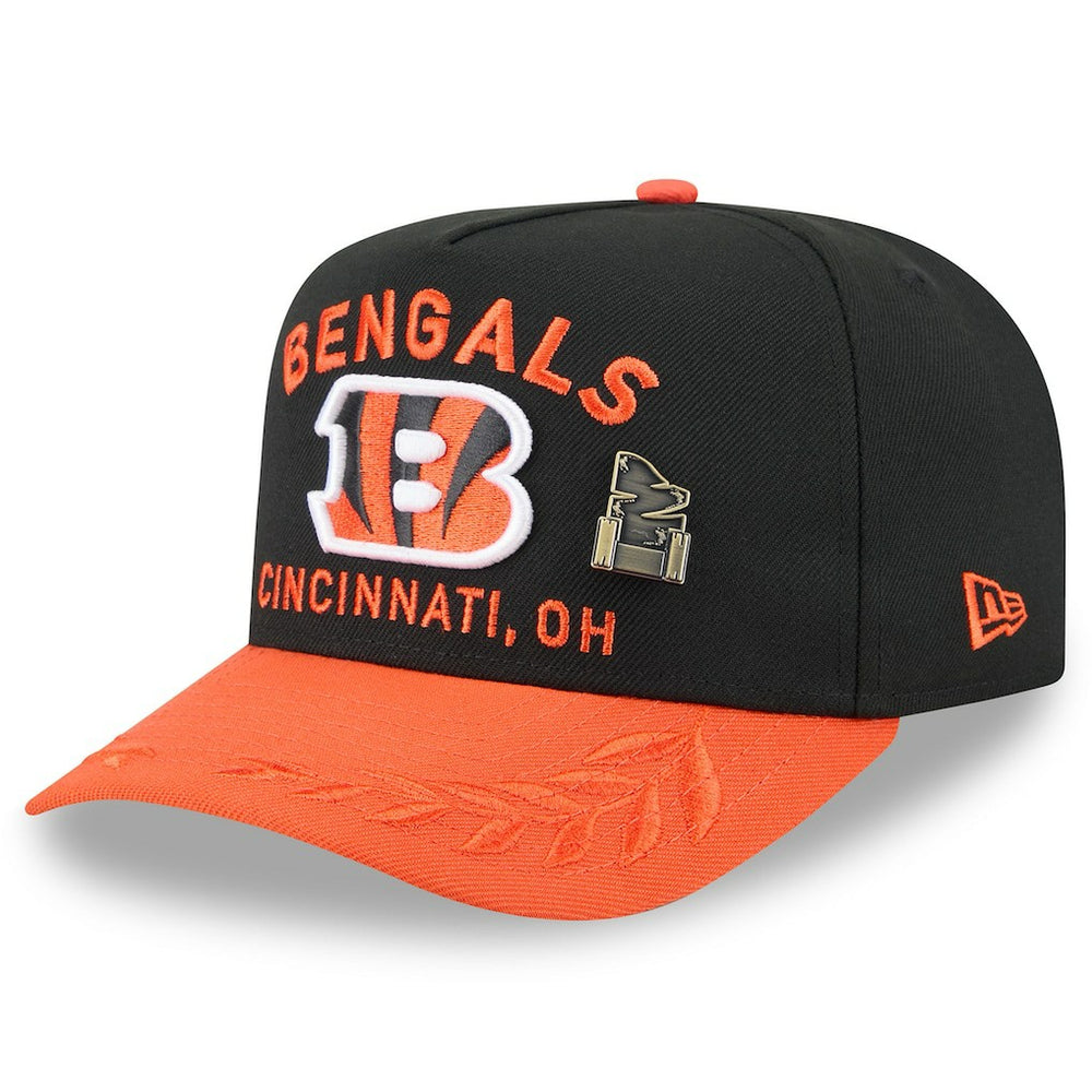 Cincinnati Bengals New Era 2025 NFL Draft On Stage A-Frame 59FIFTY Fitted Hat Black/Orange